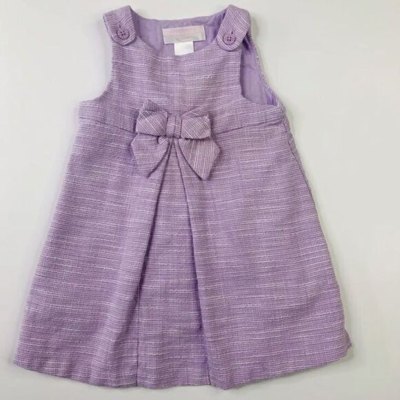 Janie and Jack Girls Lavender Bow Dress 12-18 Months NWT - Picture 1 of 5